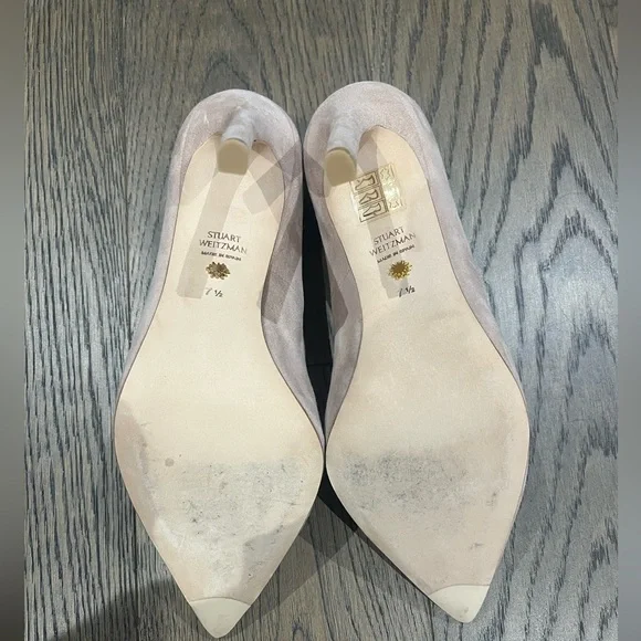 Stuart Weitzman Beige Suede Heels - Picture 5 of 5